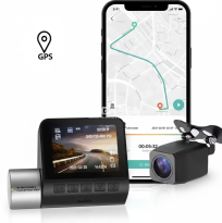 TIESFONG V50 Cam&eacute;ra de Tableau de Bord Double Canal Avant & Arri&egrave;re | GPS, Support 512GB, Vision Nocturne, Mode Parking