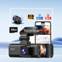 TIESFONG I5SE 4K, Cam&eacute;ra de tableau de bord, Canal touristique UHD, 150FOV, DVR, GPS int&eacute;gr&eacute;, WiFi, WDR, prise en charge de la vision nocturne, stationnement 24h, Carte Memoire 64GB Inclus