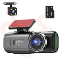 TECH360 - 4K Dashcam WiFi 2CH Avant Arrière 4K+1080P, Contrôle par Application,Vision Nocturne, Capteur G, Enregistrement en Boucle, WDR